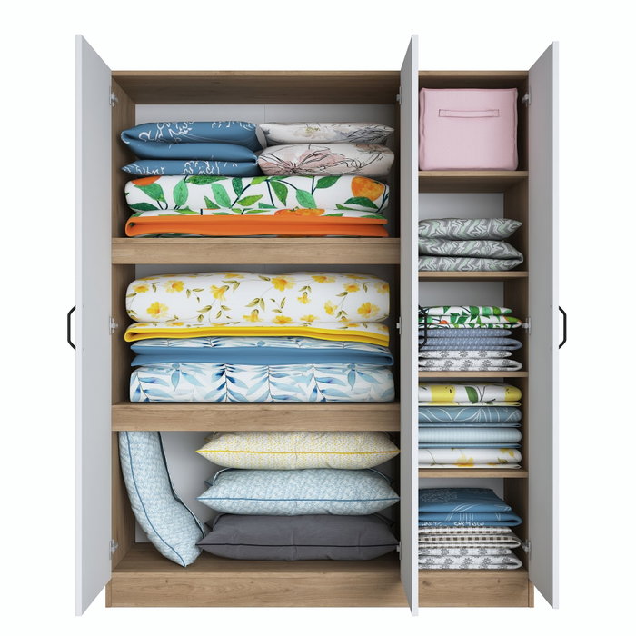 Hanah Home Armario BA105 - 2412 Nogal y Blanco